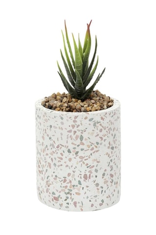 Plante artificielle avec pot en céramique Terrazzo - 10 cm