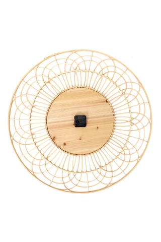 Horloge en rotin et bois 70 cm
