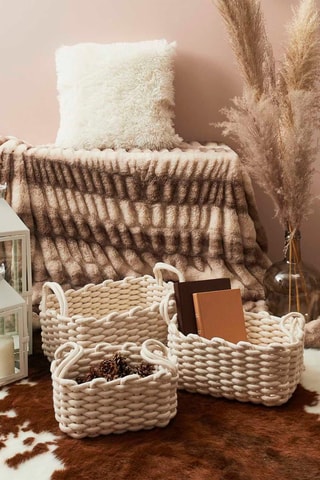 3 paniers tricot - Blanc