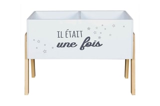 Bac de rangement Il était une fois Blanc et imitation bois