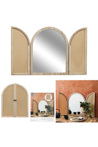 Miroir à volets Bali - 40 x 50 cm - Naturel
