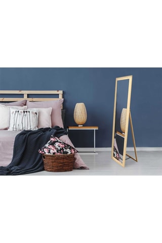 Miroir sur pied en bois - 30 x 39 x 150 cm - Naturel