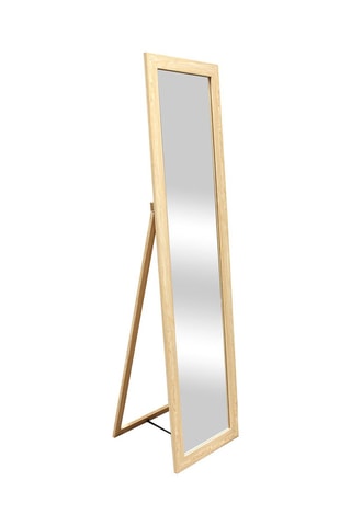 Miroir sur pied en bois - 30 x 39 x 150 cm - Naturel