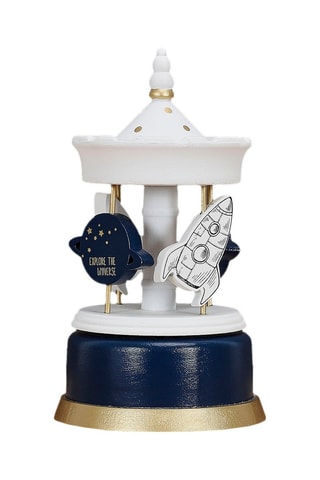 Carrousel musical enfant Blanc et bleu marine