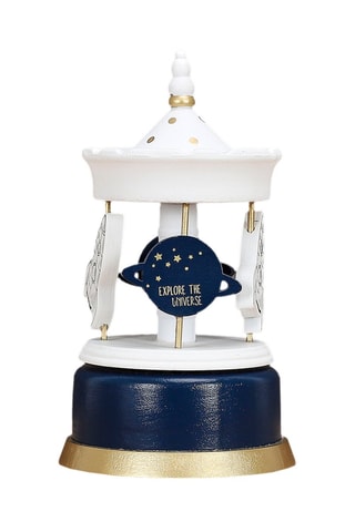 Carrousel musical enfant Blanc et bleu marine