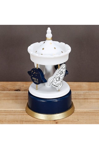 Carrousel musical enfant Blanc et bleu marine