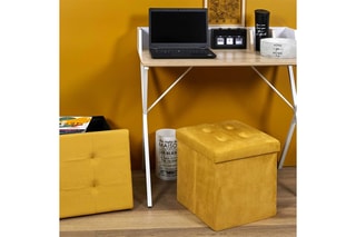 Pouf-coffre - 38 x 38 x 38 cm - En polyester