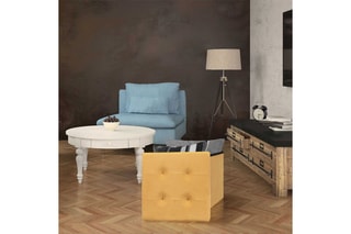 Pouf-coffre - 38 x 38 x 38 cm - En polyester