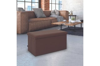 Banc-coffre - Marron - En polyester