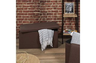 Banc-coffre - Marron - En polyester