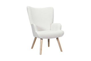 Fauteuil Rhea - Blanc - En tissu bouclette