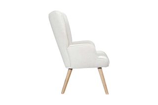 Fauteuil Rhea - Blanc - En tissu bouclette