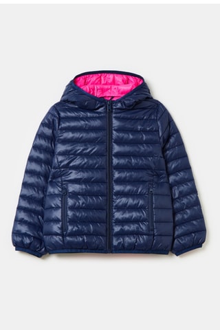 Gewatteerde Jas met Capuchon - Blauw