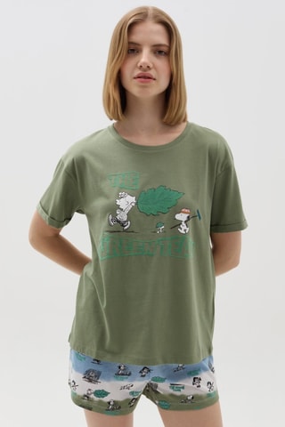 Pyjama Snoopy en The Peanuts - Groen