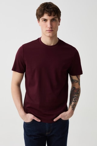T-shirt regular - Bordeauxrood