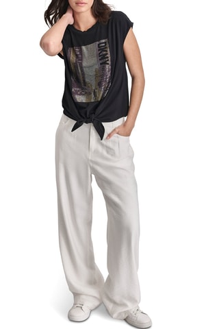 Geknoopt T-shirt - Zwart