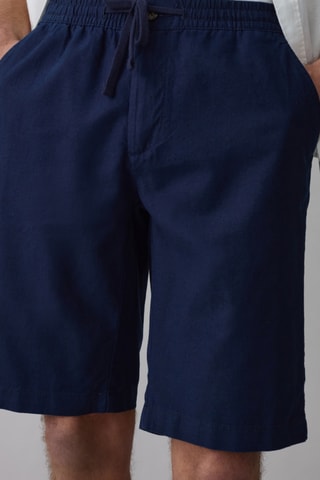 Linnen Bermuda Regular - Blauw