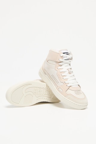 Baskets montantes en cuir et nubuck Dice Hi - Beige et rose