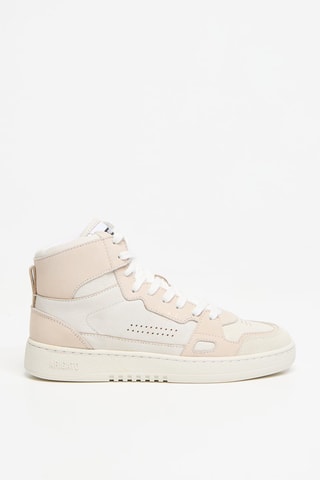 Baskets montantes en cuir et nubuck Dice Hi - Beige et rose