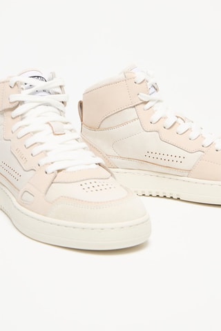 Baskets montantes en cuir et nubuck Dice Hi - Beige et rose