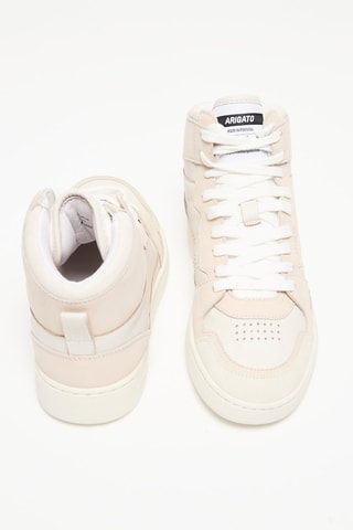 Baskets montantes en cuir et nubuck Dice Hi - Beige et rose