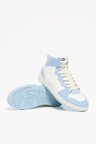Baskets montantes en cuir Dice Hi Sneaker - Bleu et blanc