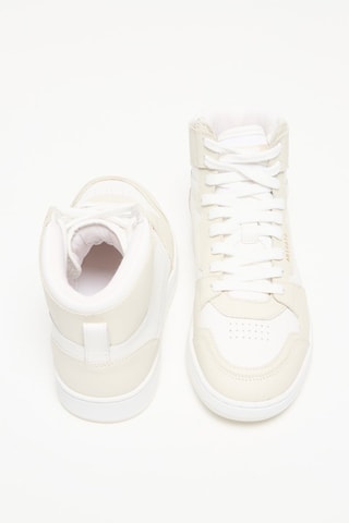 Baskets montantes en cuir Dice Hi Sneaker - Beige et blanc