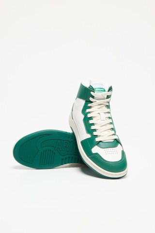 Baskets montantes en cuir Dice Hi Sneaker - Vert et blanc