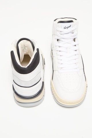 Baskets montantes en cuir Area Hi Sneaker - Blanc et noir