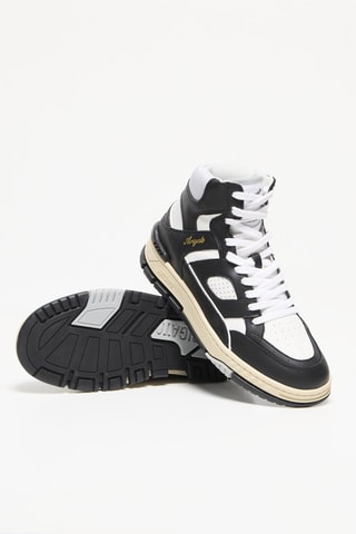 Baskets montantes en cuir Area Hi Sneaker - Noir et blanc