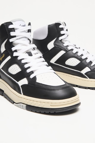 Baskets montantes en cuir Area Hi Sneaker - Noir et blanc