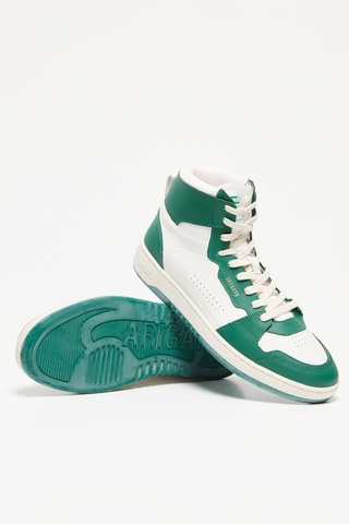 Baskets montantes en cuir Dice Hi Sneaker - Vert et blanc