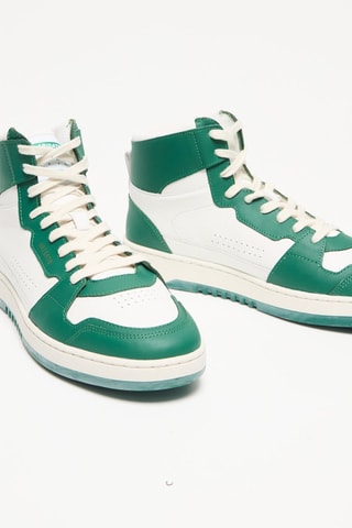 Baskets montantes en cuir Dice Hi Sneaker - Vert et blanc