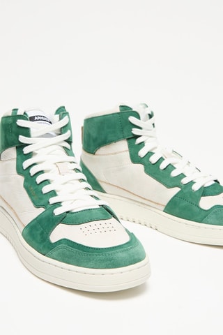 Baskets montantes en cuir Dice Hi Sneaker - Beige et vert
