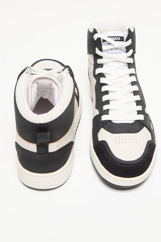 Baskets montantes en cuir Dice Hi Sneaker - Beige et noir