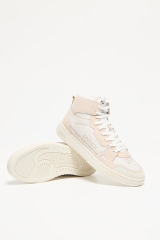 Baskets montantes en cuir Dice Hi Sneaker - Beige et saumon