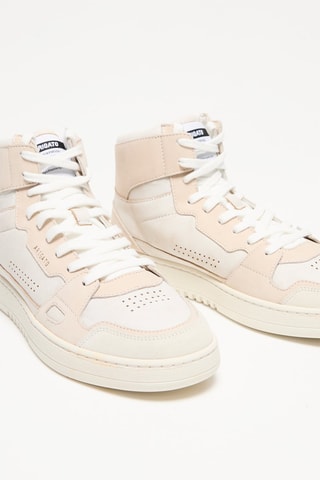 Baskets montantes en cuir Dice Hi Sneaker - Beige et saumon
