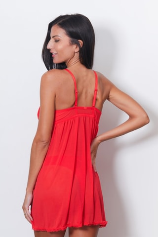 Push-up Babydoll en String Orap - Rood