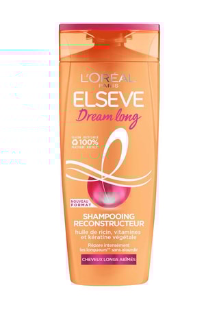 Shampoing reconstructeur Dream Long - Huile de ricin - Cheveux longs abîmés - 300 ml