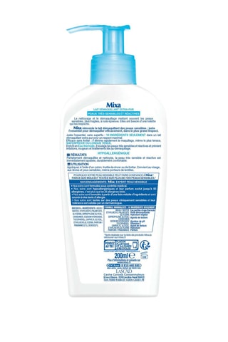 Lait démaquillant apaisant hypoallergénique à l'eau thermale Extra-Pur - Peaux très sensibles et réactives - 200 ml