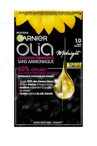 Coloration permanente Olia - 1.0 Noir Absolu - Cheveux normaux