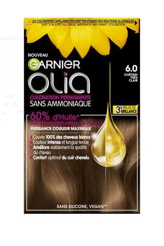 Coloration permanente Olia - 6.0 Châtain très clair - Cheveux normaux