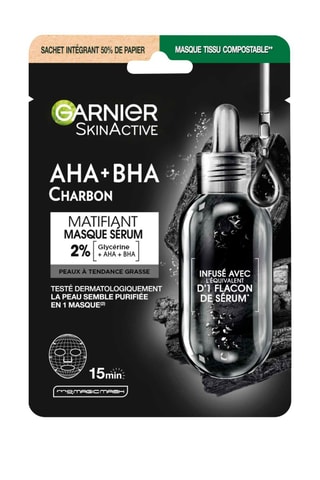 Masque tissu sérum matifiant Charbon végétal - 28 g