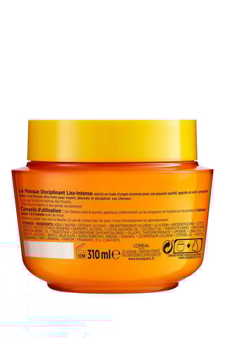 Masque capillaire disciplinant Liss-Intense - Huile d'argan - Cheveux difficiles à lisser et secs - 310 ml