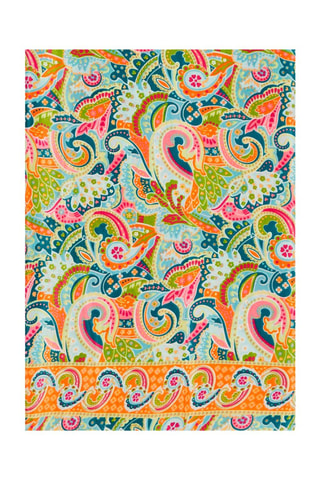 Foulard - Turquoise et orange