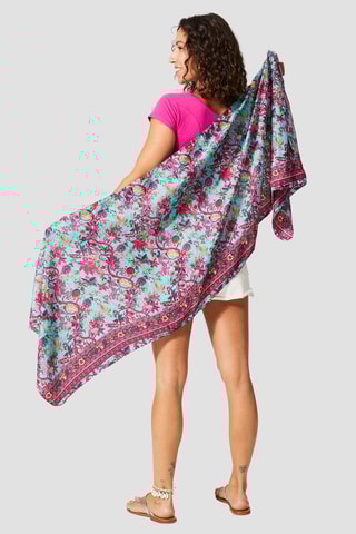 Foulard - Turquoise et rose
