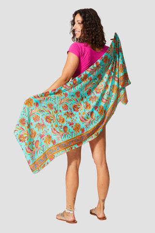 Foulard - Turquoise et rose