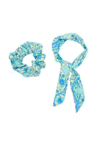 Chouchou - Turquoise et beige