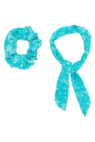 Chouchou - Turquoise et blanc