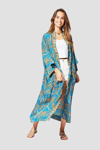 Kimono - 
Bleu pétrole